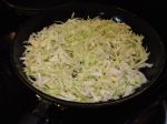 cabbage cooking in the pan