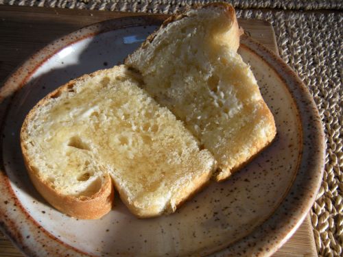 breakfast toast with butter and honey