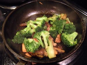 broccoli and shitake mushrooms