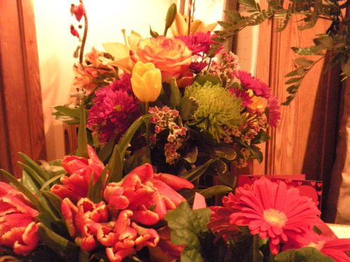 "get well" flowers from my daughters and granddaughters . . . 