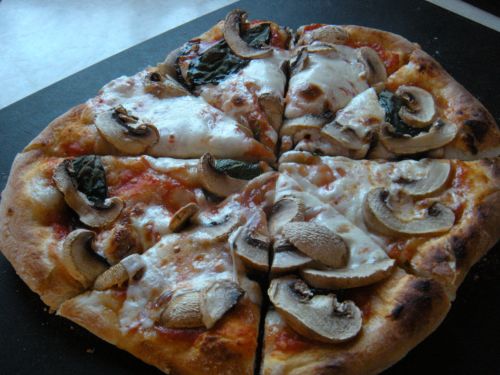 homemade mushroom pizza . . . 