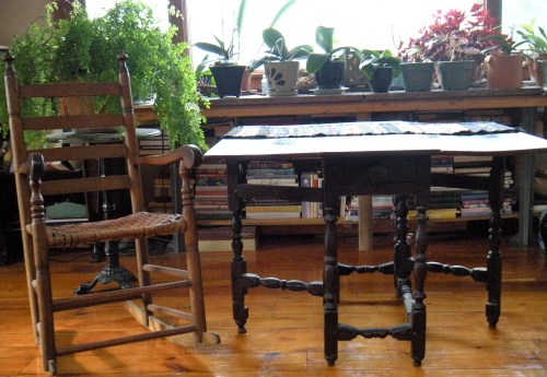 Pilgrim century chair and table . . . 